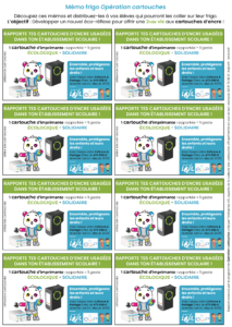 Mémo frigo de l'Opération cartouches Un mémo frigo pour le recyclage des cartouches