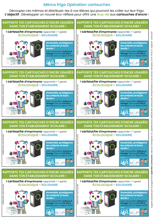 Un mémo frigo pour le recyclage des cartouches