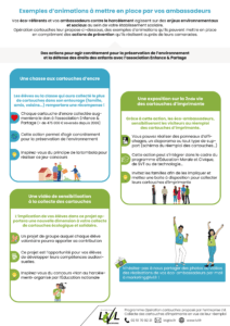 Actions éco-délégués 2024 Exemple actions ambassadeurs Opération cartouches